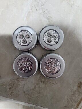 Set of 6 Silver LED Push Lights